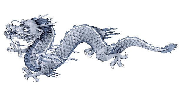 Japanesque dragon A Japanesque dragon dragon photos stock illustrations