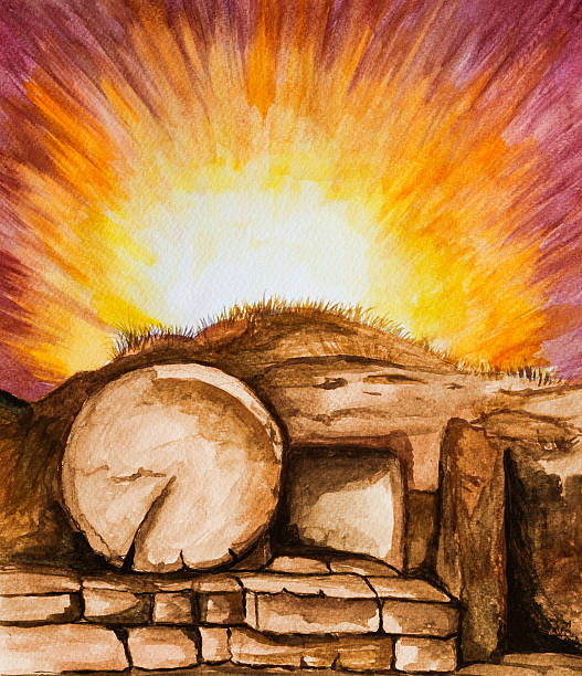 Jesus Tomb  easter sunday stock illustrations
