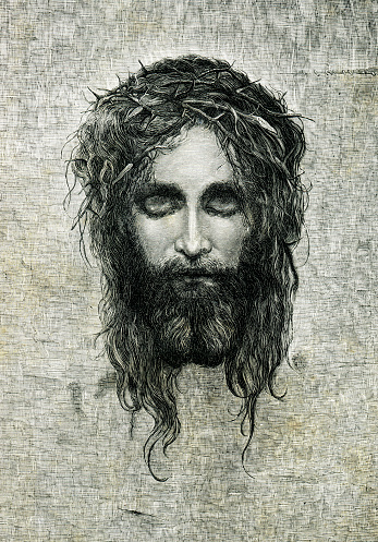 Jesus with crown of thorns drawing
Original edition from my own archives
Source : El mundo Ilustrado 1880
After Gabriel Max 