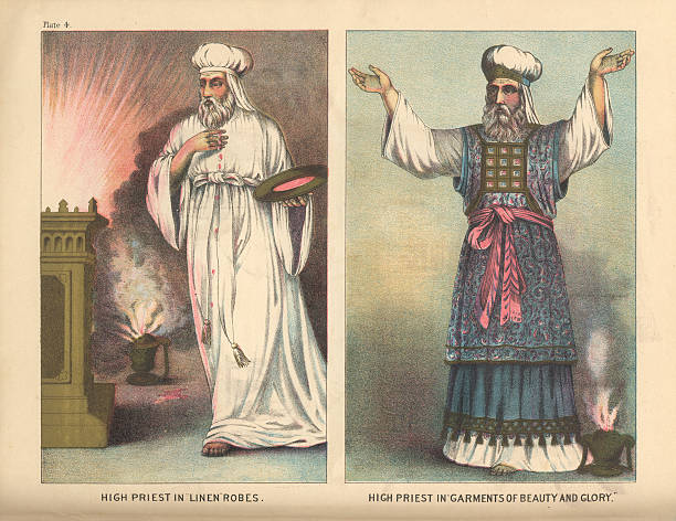 ilustrações de stock, clip art, desenhos animados e ícones de judeu alta padre vestuário bíblica (kit 1 - pastor