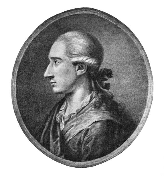 Johann Wolfgang von Goethe portrait 1773 vector art illustration