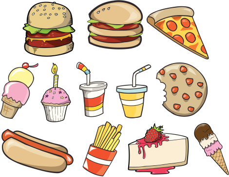 Junk Food Vector Set Stock Illustration - Download Image Now - iStock