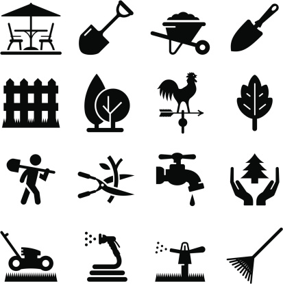 Lawn care and landscaping icon set. Professional icons for your print project or Web site. See more in this series.