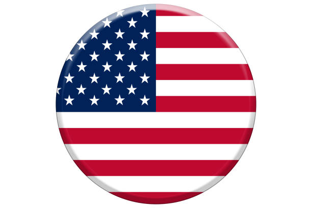 large circle american flag illustration graphic background campaign event button vector art illustration