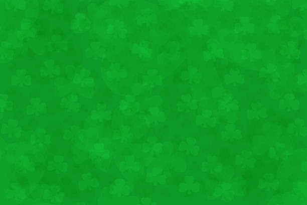 light green clover shamrock background with st patricks day text overlay illustration vector art illustration