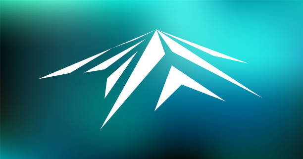 logo-emblem des berges - alpen unscharf winter stock-grafiken, -clipart, -cartoons und -symbole