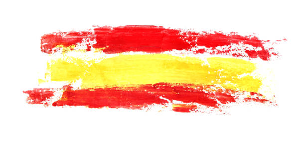 Long flag of Spain vector art illustration
