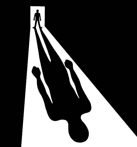 Long Shadow of Man Long Shadow of Man door silhouettes stock illustrations
