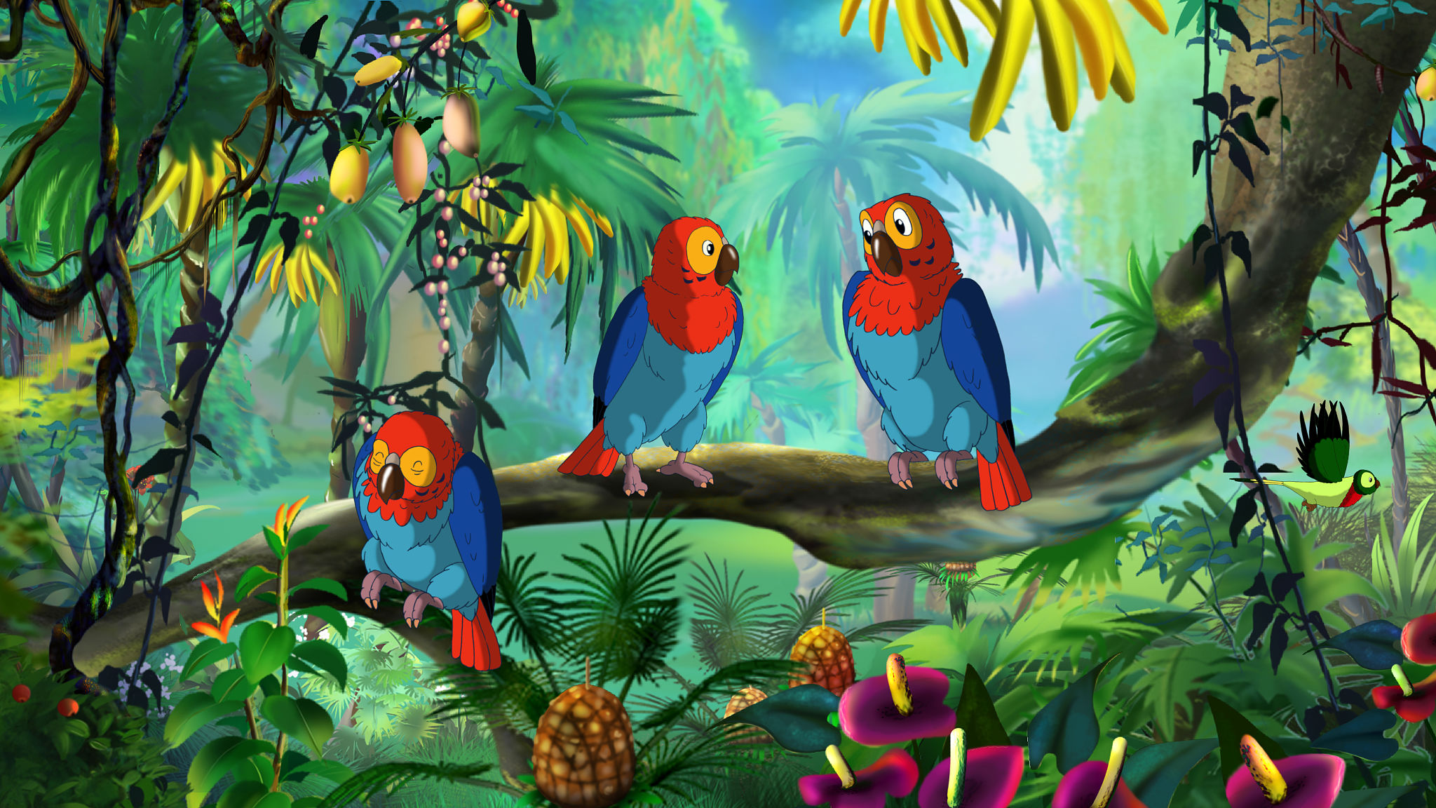 Macaw (Ara). Digital painting  full color illustration.