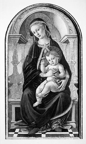 Madonna and Child Madonna and Child by Sandro Botticelli botticelli stock illustrations