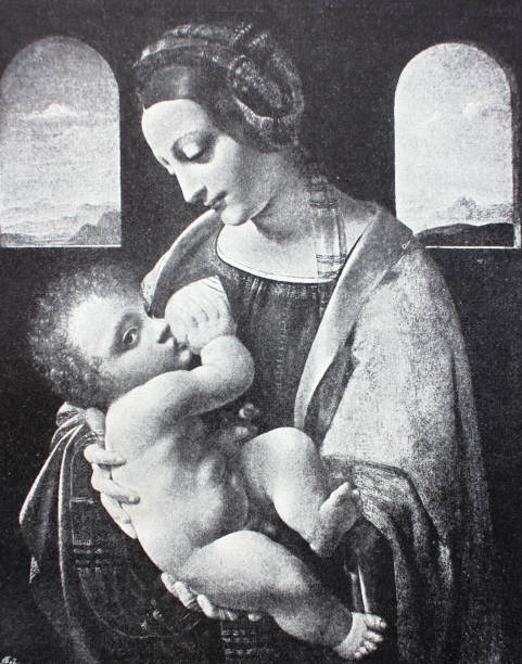 레오나르도 다빈치의 마돈나 리 타 - madonna stock illustrations
