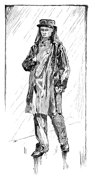 Mailman in the rain - Scanned Engraving