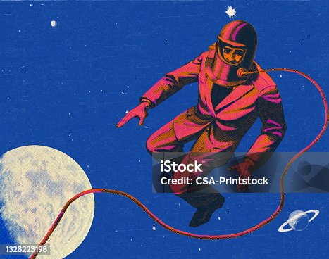 istock Man Floating in Outer Space 1328223198