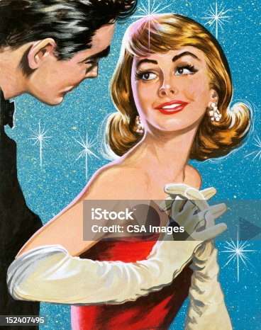 istock Man Speaking To Woman in Evening Gown 152407495
