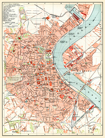 Map of Bordeaux France 1897
Bordeaux is a port city on the river Garonne in the Gironde department in Southwestern France.
Original edition from my own archives
Source : Brockhaus 1897