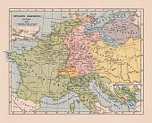 istock Map of the Napoleonic Empire in 1812, chromolithograph, published 1900 1351264341