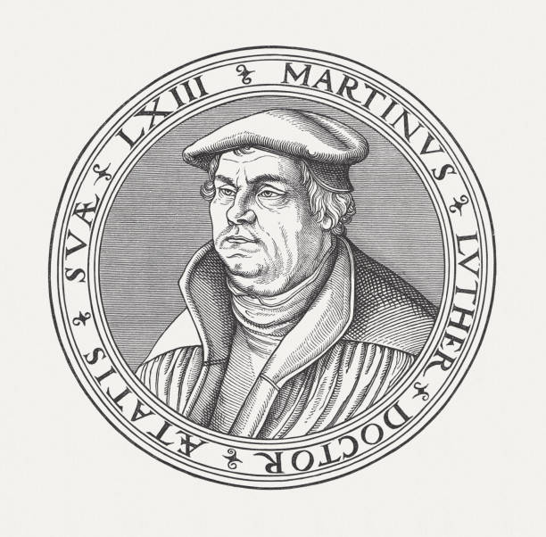 martin luther в возрасте 63, 1546 -, лукас cranach - martin luther king jr photos stock illustrations