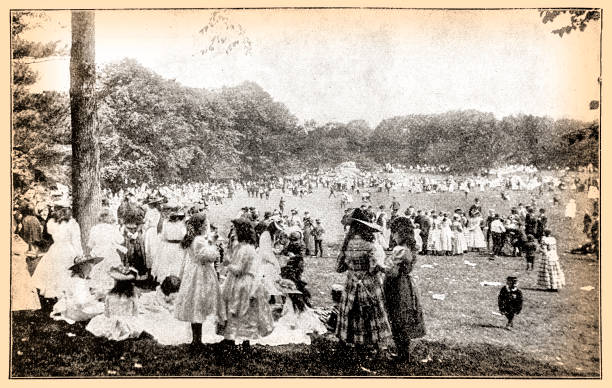 Illustration of a May Day in Central Park, New York 1897