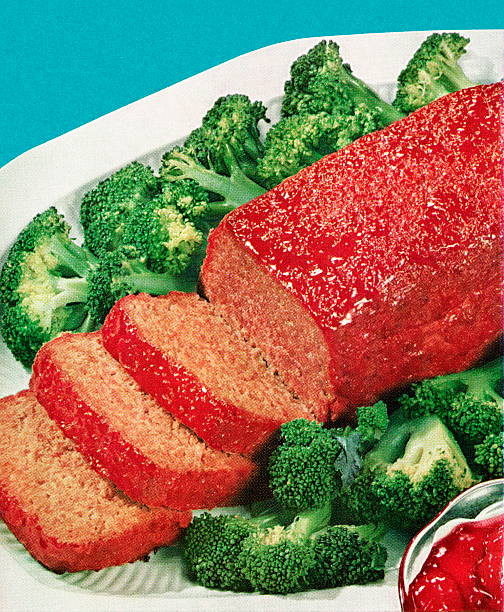 meatloaf dinner - meatloaf stock illustrations