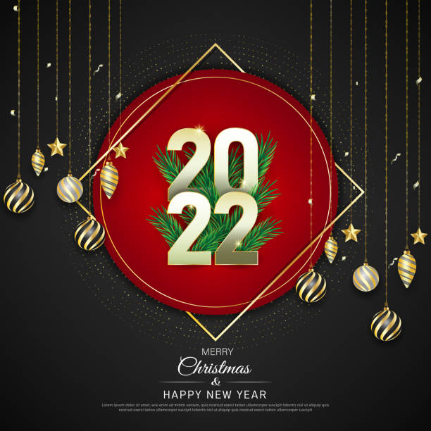Merry christmas and happy new year poster template design with decorative christmas lights. Merry christmas and happy new year poster template design with decorative christmas lights . vector illustration. Merry Christmas And Happy New Year Messages stock illustrations