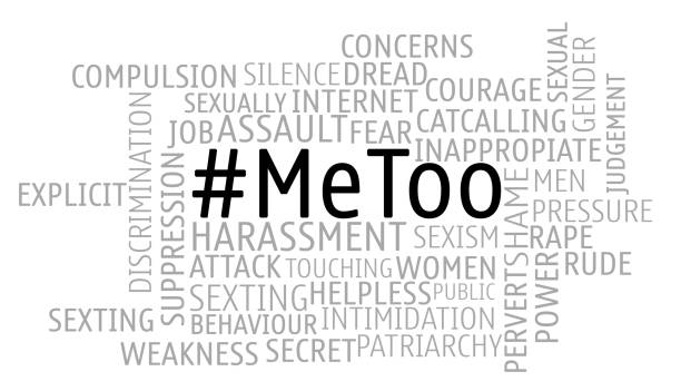 stockillustraties, clipart, cartoons en iconen met #metoo concept tegen intimidatie en seksisme - metoo