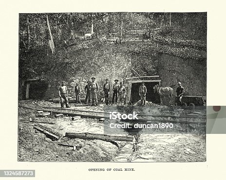 istock Middlesboro Kentucky, Opening of the coal mine, Victorian 19th Century 1324587273