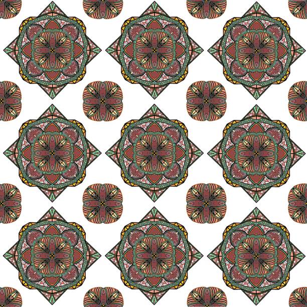 Mosaic mandala pattern vector art illustration