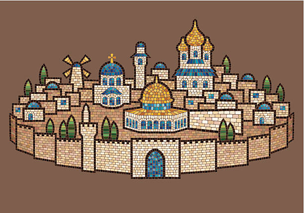 мозаика иерусалима - jerusalem stock illustrations
