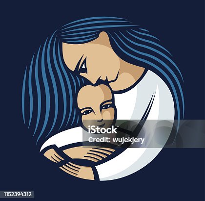istock mother with long hair holding a child 1152394312