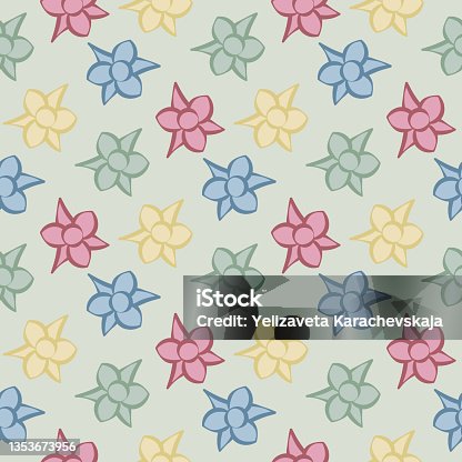 istock Multi-colored bows seamless pattern. Cute nodules abstract 1353673956