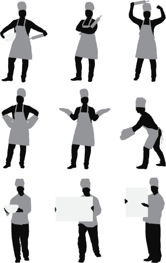 Multiple images of chef