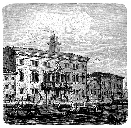 Illustration of a Museo del Vetro, Palazzo Giustinian, Murano, opened 1854