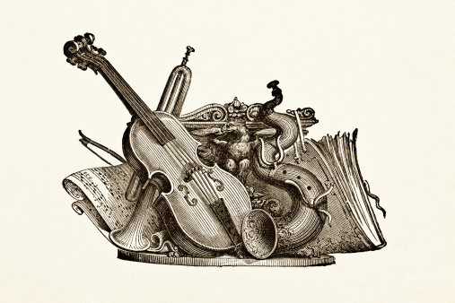 Instruments De Musique Et Gravures En Acier Victorien Instruments De Musique Et Gravures En Acier Victorien