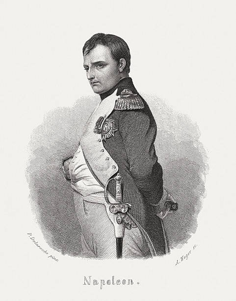 Napoléon Bonaparte (1769-1821), steel engraving, published in 1868 vector art illustration