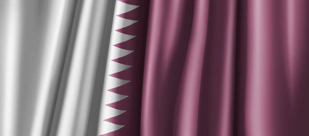 National flag of Qatar vector art illustration