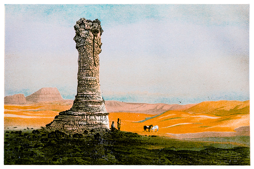 Illustration of a Natural pillar in Wyoming