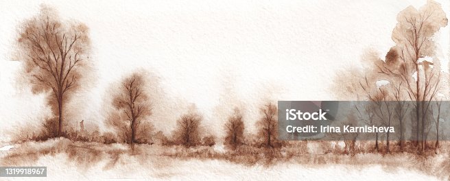 istock Nature banner template with trees 1319918967