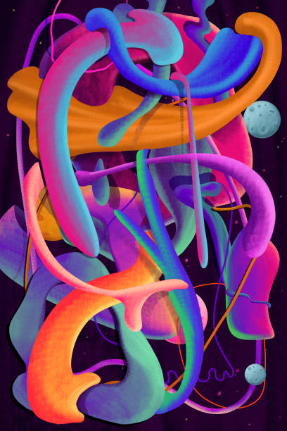 Neon explosion vector art illustration