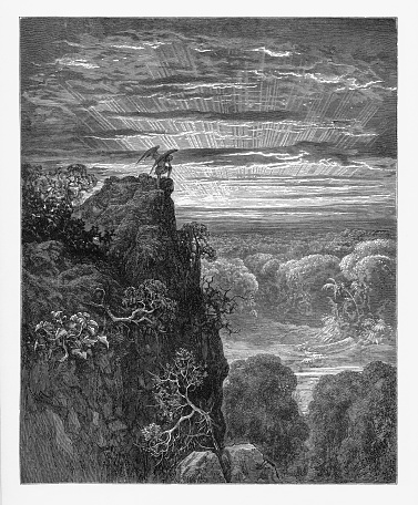Now To The Ascent Of That Steep Savage Hill Victorian Engraving 1885 ...