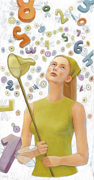 ilustrações de stock, clip art, desenhos animados e ícones de rapariga com buterfly numerology, líquido - numerologia