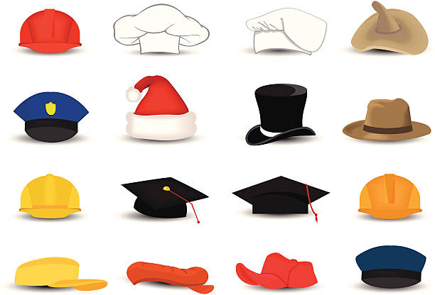 occupation hats vector file of occupation hats police hat stock illustrations