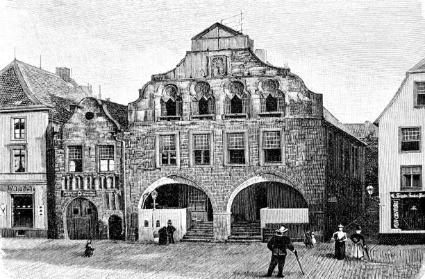 старый город в дортмунде - dortmund stock illustrations