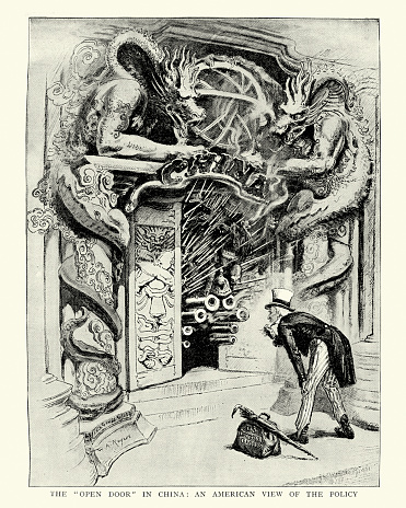 Open Door In China An American View Stock Illustration