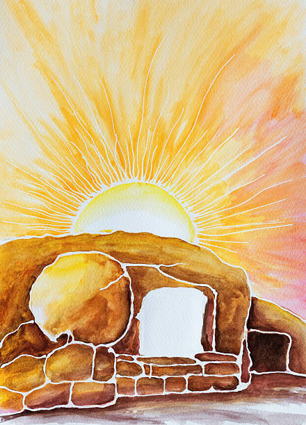 Open Tomb  easter sunday stock illustrations