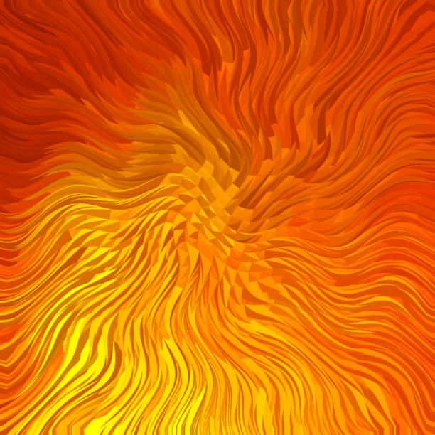 オレンジ抽象的な背景波状の3dパターン - ファイヤーパターン点のイラスト素材／クリップアート素材／マンガ素材／アイコン素材