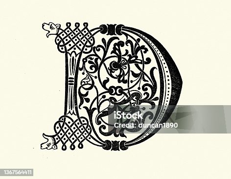 istock Ornate capital letter D initial 1367564411