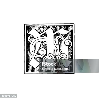istock Ornate letter M 1345957052