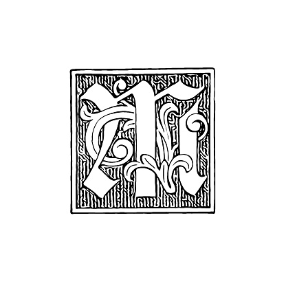 Illustration of a ornate letter M