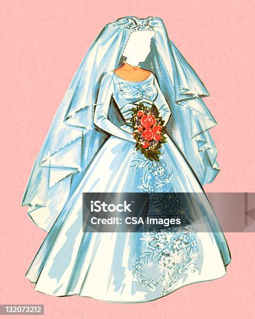 istock Paper Doll Bride With no Face 132073212