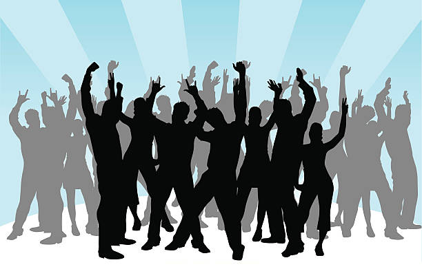 Party crowd vector art illustration